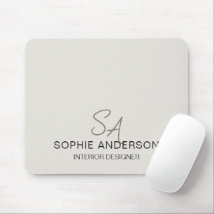 Modern Custom Monogram Professional Business Mouse Pad