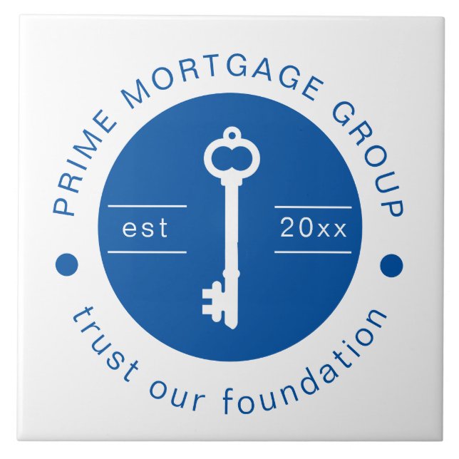 Modern Custom Mortgage Company Add Your Logo Ceramic Tile (Front)