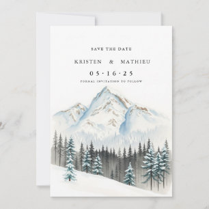 Modern Custom Mountain Save The Date