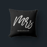 Modern custom Mrs Cushion<br><div class="desc">Mr and Mrs couple pillows,  customisable with your own name and your favourite colours.</div>