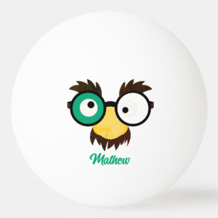 Modern Custom Name Funny Face Irish Flag Colour Ping Pong Ball