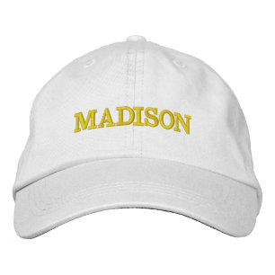 Modern Custom name golden yellow text Embroidered Hat