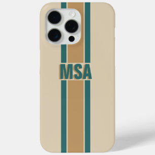 Modern Custom Name Green Straight Line Case-Ma iPhone 15 Pro Max Case
