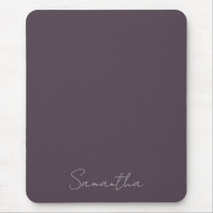 Modern Custom Name Purple Taupe Mouse Pad