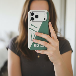 Modern Custom Name Sage Green & Cream Colour Block