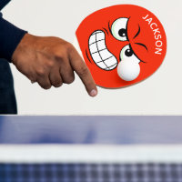 Modern Custom Name Table Tennis Angry Face Ping P