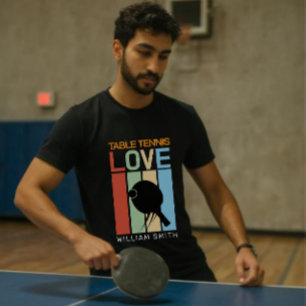 Modern Custom Name   Table Tennis Lover Colourful  T-Shirt
