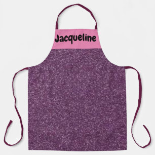 Modern Custom Name Template Womens Fancy Glitter  Apron