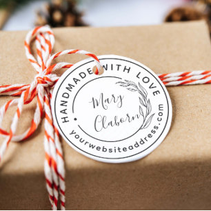 Modern Custom Name Website Handmade With Love Rubber Stamp