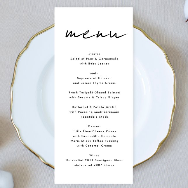 Modern Custom Names Black Onyx White Menu (Creator Uploaded)