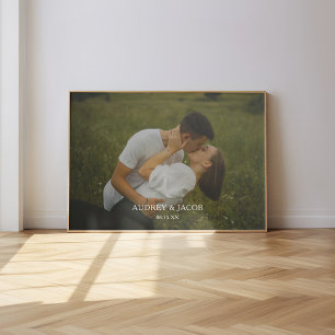 Modern Custom Names Wedding Couple Photo Poster