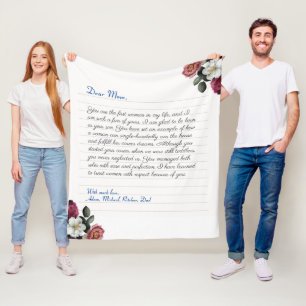 Modern Custom Notebook handwritten love letter Fleece Blanket
