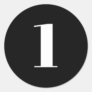 Modern Custom number, age, black white Classic Round Sticker