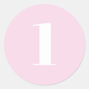 Modern Custom number, date, light pink Classic Round Sticker