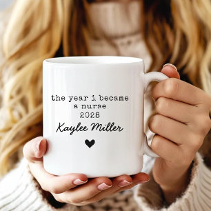 Modern Custom Nurse Graduation Mug Gift for Her