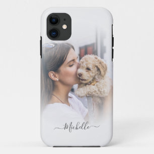 Modern Custom  One Photo White Gradient  iPhone Ca iPhone 11 Case