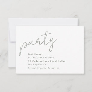 Modern Custom Party Sage Green Wedding Reception Invitation