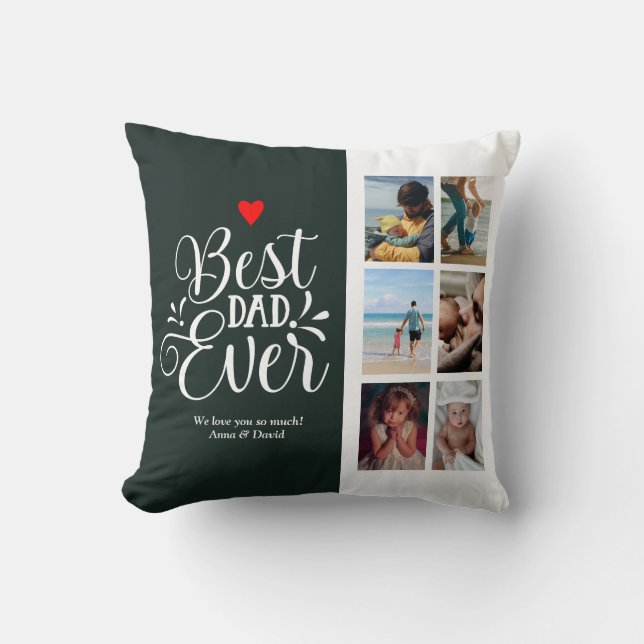 Modern Custom Personalised Fathers Day Gifts Cushion (Front)