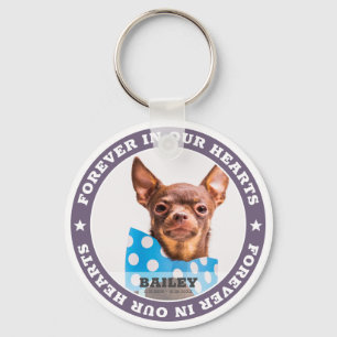 Modern Custom Pet Photo Sympathy Keepsake Key Ring