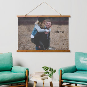 Modern custom photo and text keepsake nature  hanging tapestry