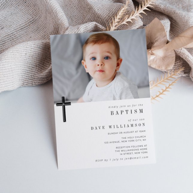 Modern custom photo baptism invitation (Creator Uploaded)