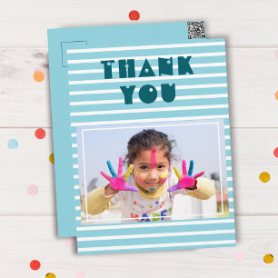 Modern Custom Photo Birthday Thank you Postcard