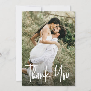 Modern Custom Photo Bridal Shower Small Note  Thank You Card