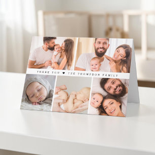 Modern Custom Photo Collage Baby Shower Simple Thank You Card