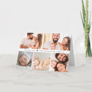 Modern Custom Photo Collage Baby Shower Simple Thank You Card