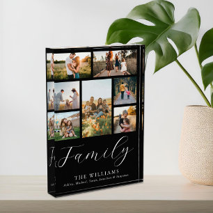 Modern Custom Photo Collage Elegant Script Family Block