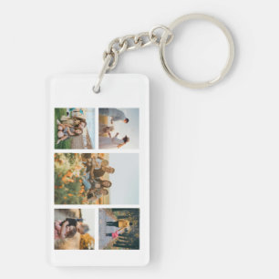 Modern Custom Photo Collage Key Ring