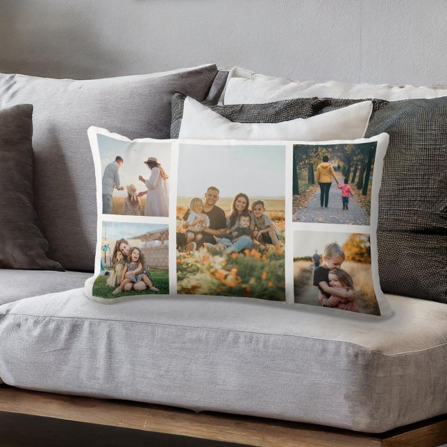 Modern Custom Photo Collage Lumbar Cushion (Creator Uploaded)