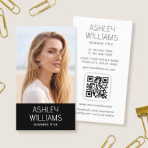 Modern Custom Photo Colour QR Code Elegant Black