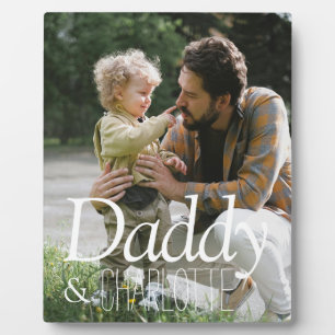 Modern Custom Photo Daddy & Baby Name Father's Day Plaque