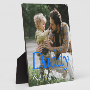 Modern Custom Photo Daddy & Baby Name Keepsake Plaque