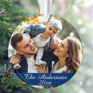 Modern Custom Photo Double Sided Ornament