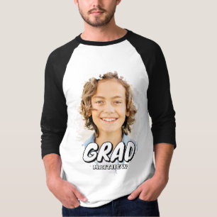 Modern Custom Photo Grad Personalised Name T-Shirt