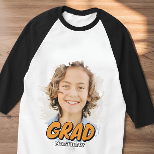Modern Custom Photo Grad Personalised Name T-Shirt