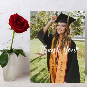 Modern,Custom Photo, Graduation Thank You Postcard