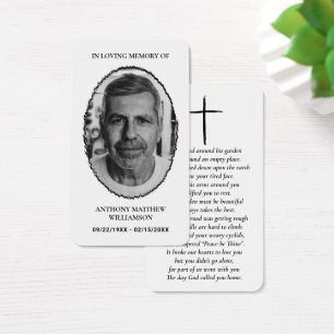 Modern Custom Photo Laminated Memorial Cards