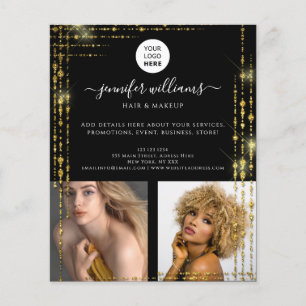 Modern Custom Photo Logo Promotional Black Gold Flyer
