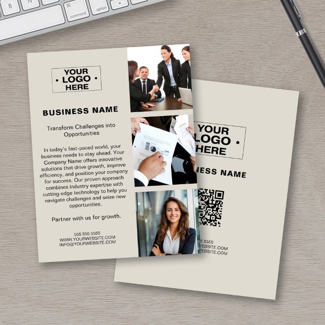Modern Custom Photo Logo QR Corporate Business Flyer (Modern Custom Photo Logo QR Corporate Business Flyer)