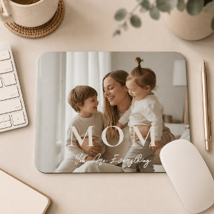 Modern Custom Photo MOM Desk Mouse Pad