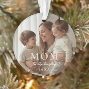 Modern Custom Photo MOM Keepsake Christmas Ornament