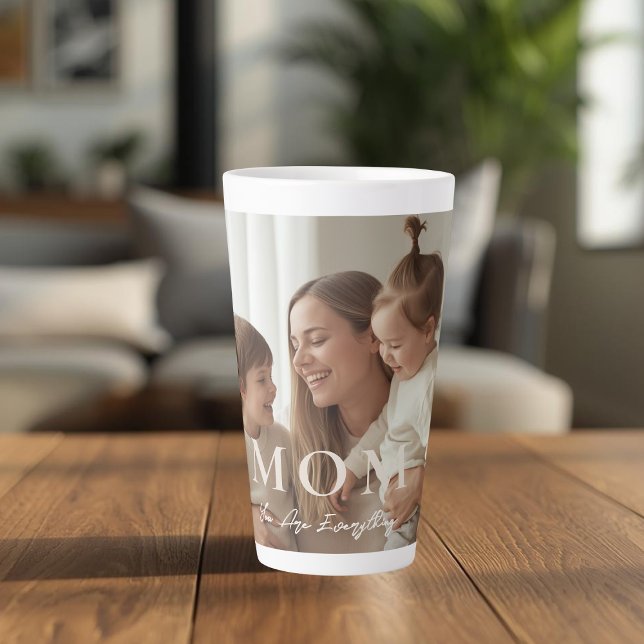 Modern Custom Photo MOM Large Latte Mug (Creator Uploaded)