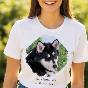 Modern Custom Photo Paint Brushstroke Pet Dog T-Shirt