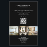Modern Custom Photo QR Black Professional Business Flyer<br><div class="desc">Promote your brand with this sleek and customisable professional flyer, designed to make a lasting impression. Upload 3 personal or portfolio photos, add your custom text or list of services, and include your contact details to help clients reach you easily. A scannable QR code links directly to your consultation booking...</div>