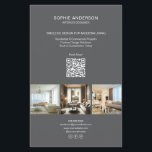 Modern Custom Photo QR Grey Professional Business Flyer<br><div class="desc">Promote your brand with this sleek and customisable professional flyer, designed to make a lasting impression. Upload 3 personal or portfolio photos, add your custom text or list of services, and include your contact details to help clients reach you easily. A scannable QR code links directly to your consultation booking...</div>