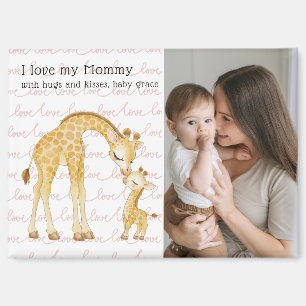 Modern Custom Photo Script 'I Love You - Mummy' Magnet