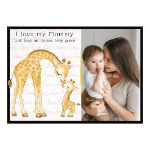 Modern Custom Photo Script 'I Love You - Mummy'  Print